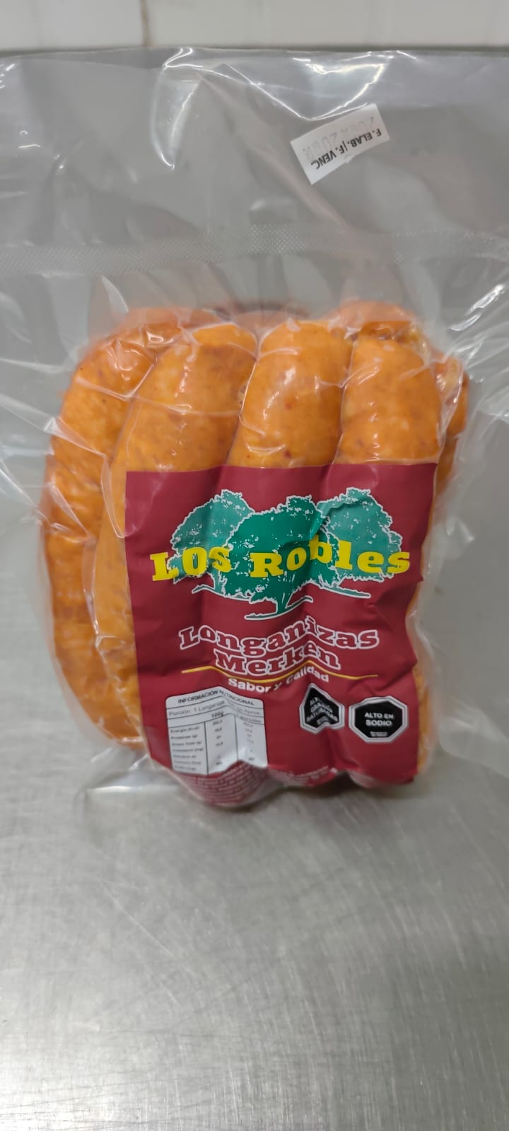 Longaniza con merkén Los Robles, envasada